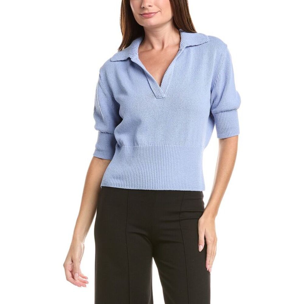 Proenza Schouler Womens  Reeve Polo Sweater, Blue